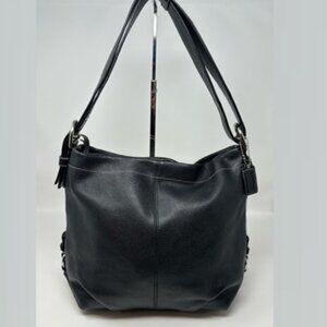 Coach 15064 Soho Black Pebbled Leather Convertible Crossbody Bag